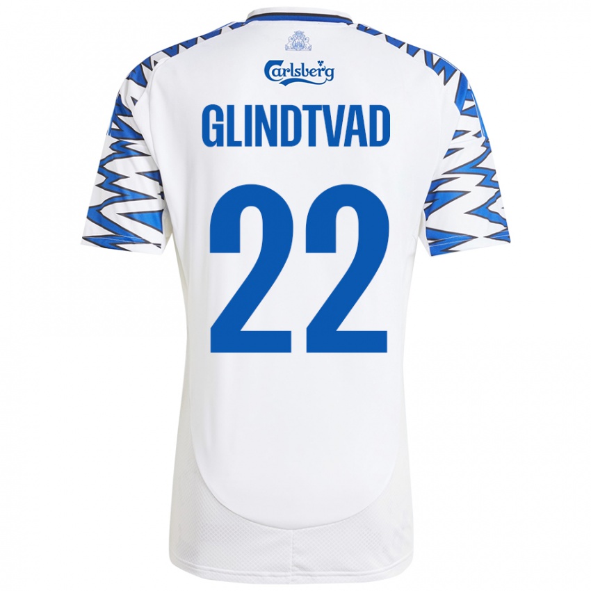 Criança Camisola William Glindtvad #22 Céu Branco Azul Principal 2024/25 Camisa