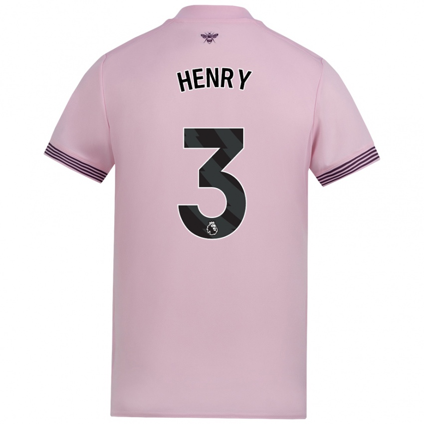 Criança Camisola Rico Henry #3 Cor-De-Rosa Alternativa 2024/25 Camisa