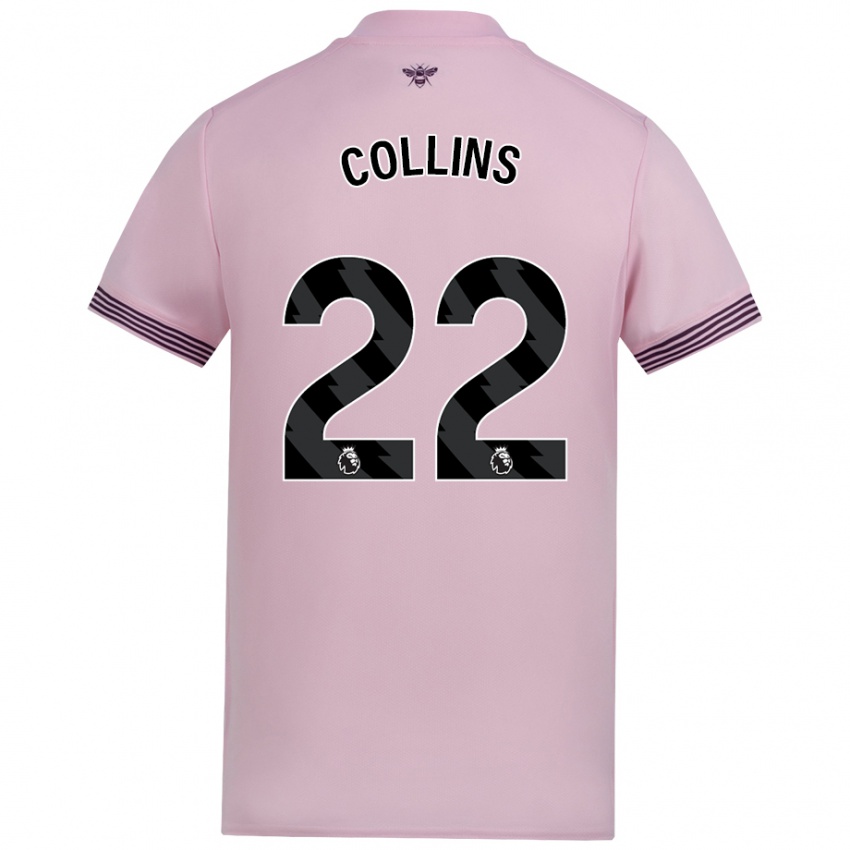 Criança Camisola Nathan Collins #22 Cor-De-Rosa Alternativa 2024/25 Camisa