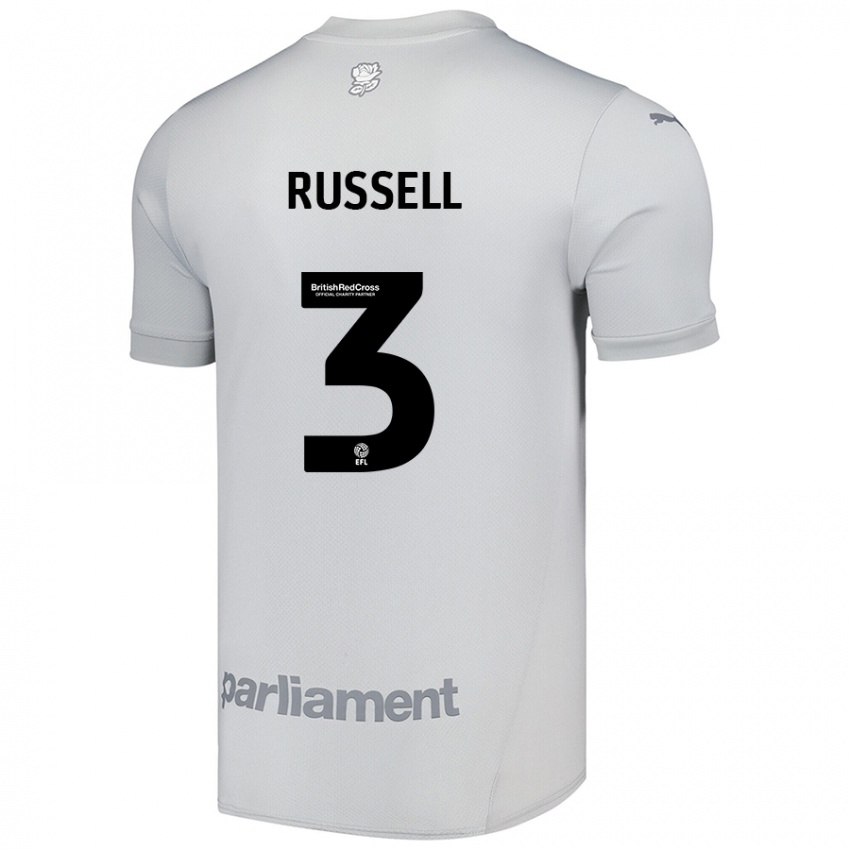 Criança Camisola Jon Russell #3 Cinza Prateado Alternativa 2024/25 Camisa