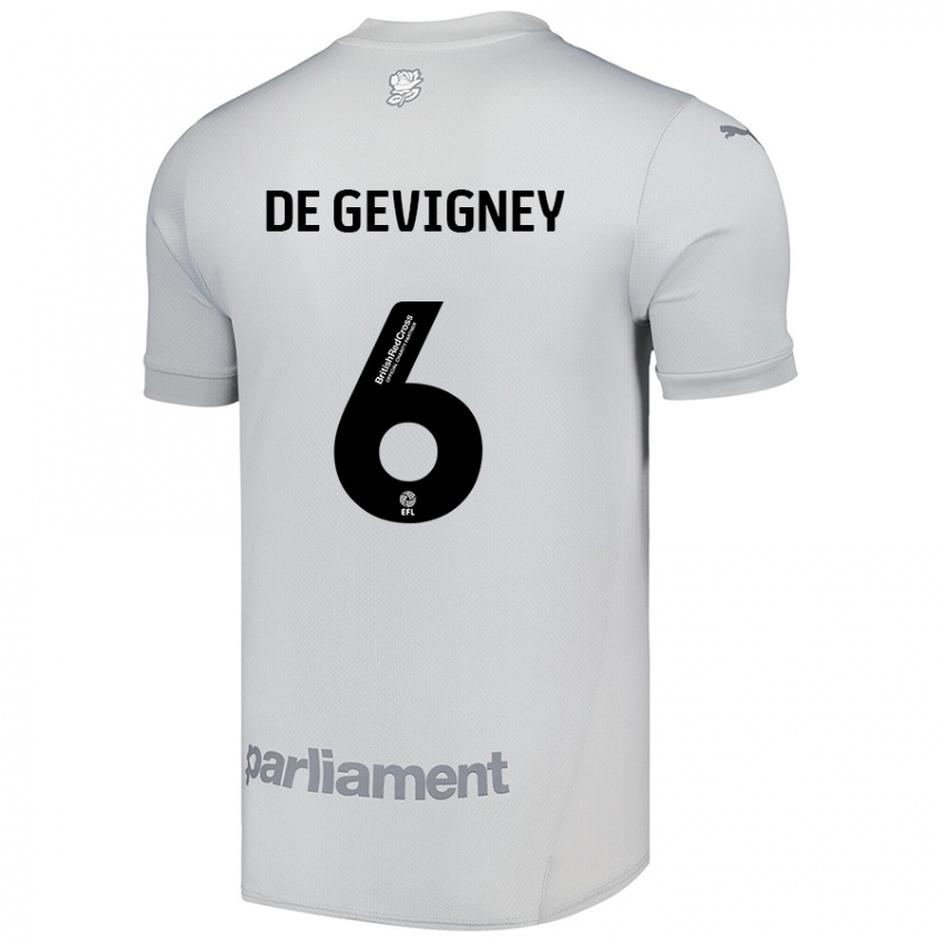 Criança Camisola Maël De Gevigney #6 Cinza Prateado Alternativa 2024/25 Camisa