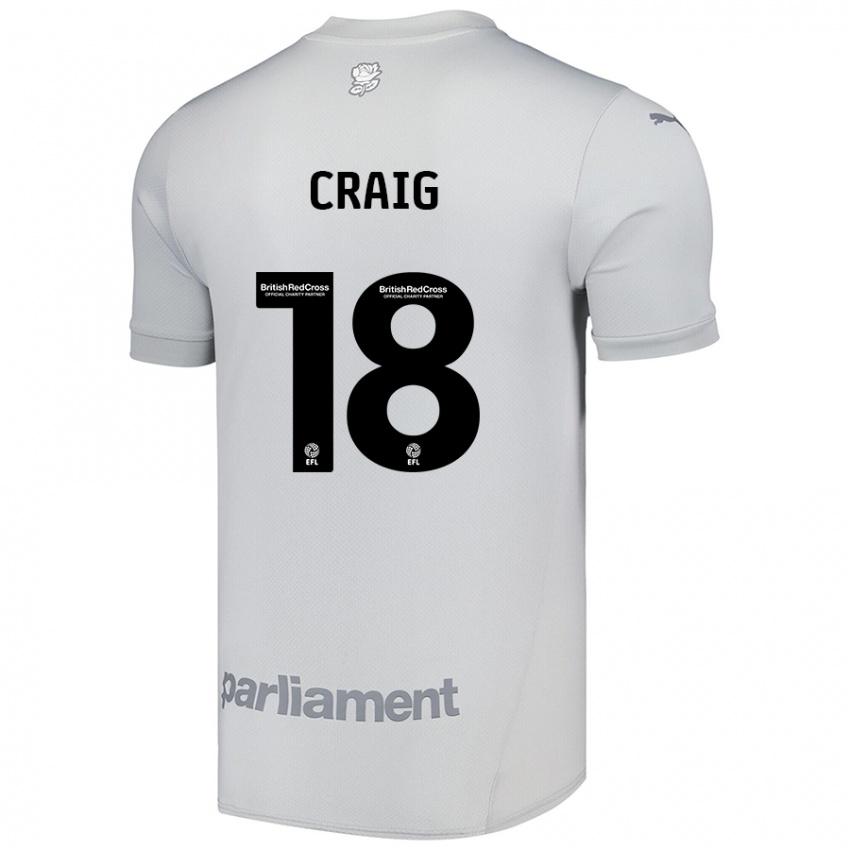 Criança Camisola Matthew Craig #18 Cinza Prateado Alternativa 2024/25 Camisa