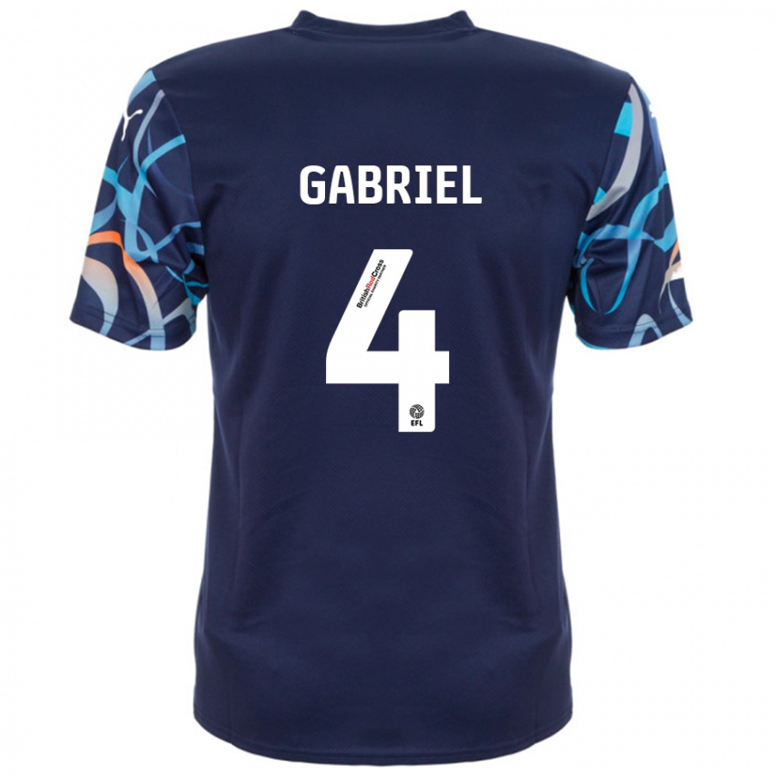 Criança Camisola Jordan Lawrence-Gabriel #4 Azul Marinho Alternativa 2024/25 Camisa