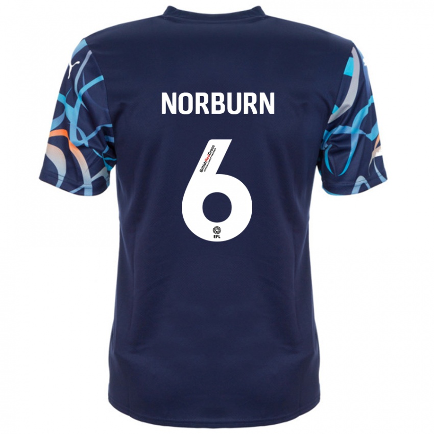 Criança Camisola Oliver Norburn #6 Azul Marinho Alternativa 2024/25 Camisa