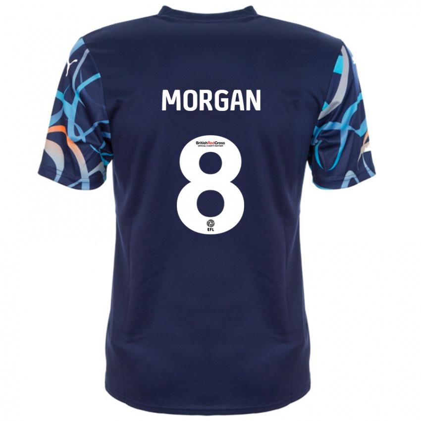 Criança Camisola Albie Morgan #8 Azul Marinho Alternativa 2024/25 Camisa