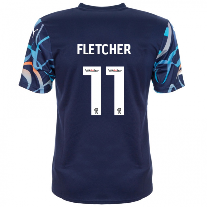 Criança Camisola Ashley Fletcher #11 Azul Marinho Alternativa 2024/25 Camisa