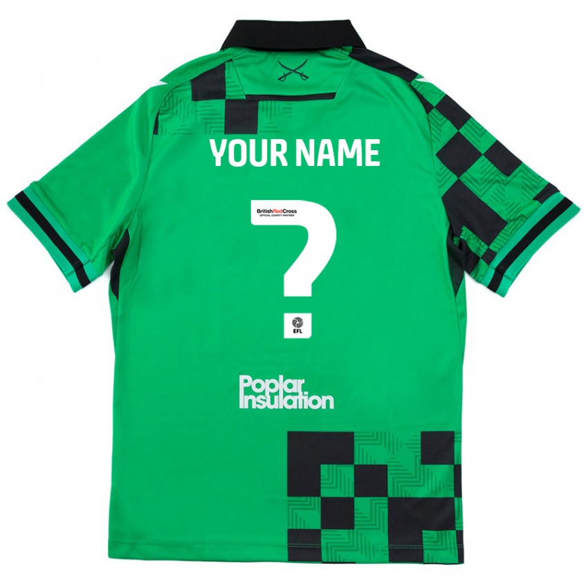 Criança Camisola Seu Nome #0 Preto Verde Alternativa 2024/25 Camisa