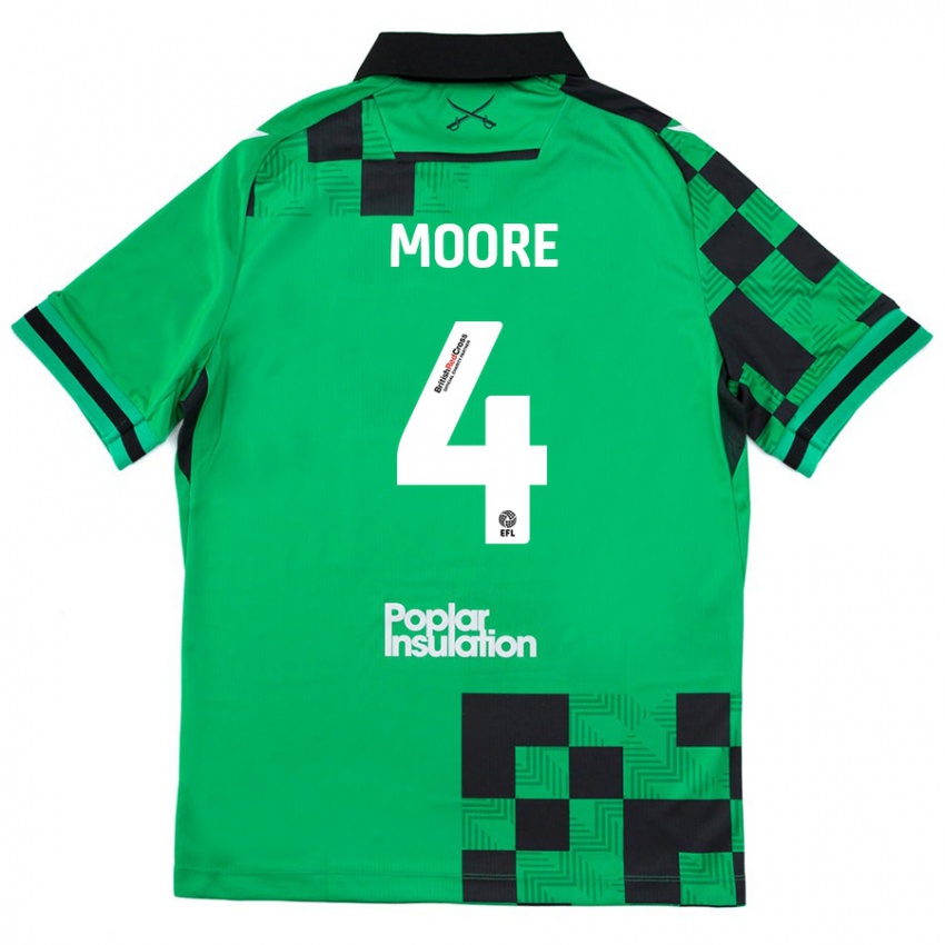 Criança Camisola Taylor Moore #4 Preto Verde Alternativa 2024/25 Camisa