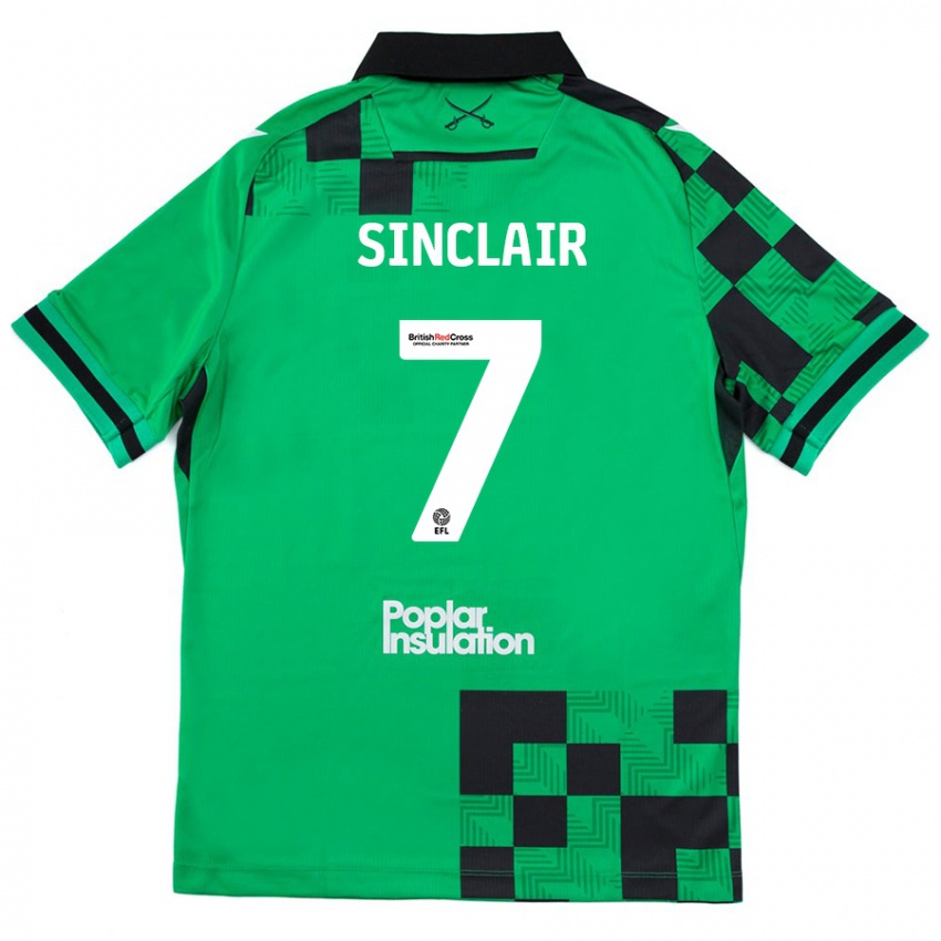 Criança Camisola Scott Sinclair #7 Preto Verde Alternativa 2024/25 Camisa