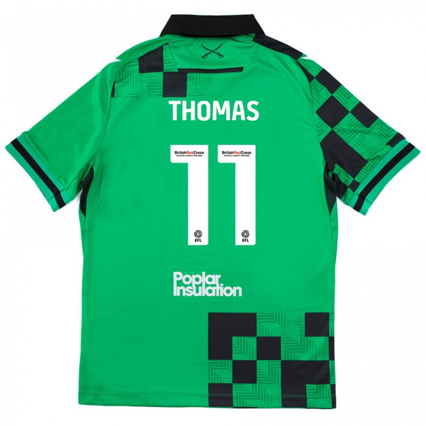 Criança Camisola Luke Thomas #11 Preto Verde Alternativa 2024/25 Camisa