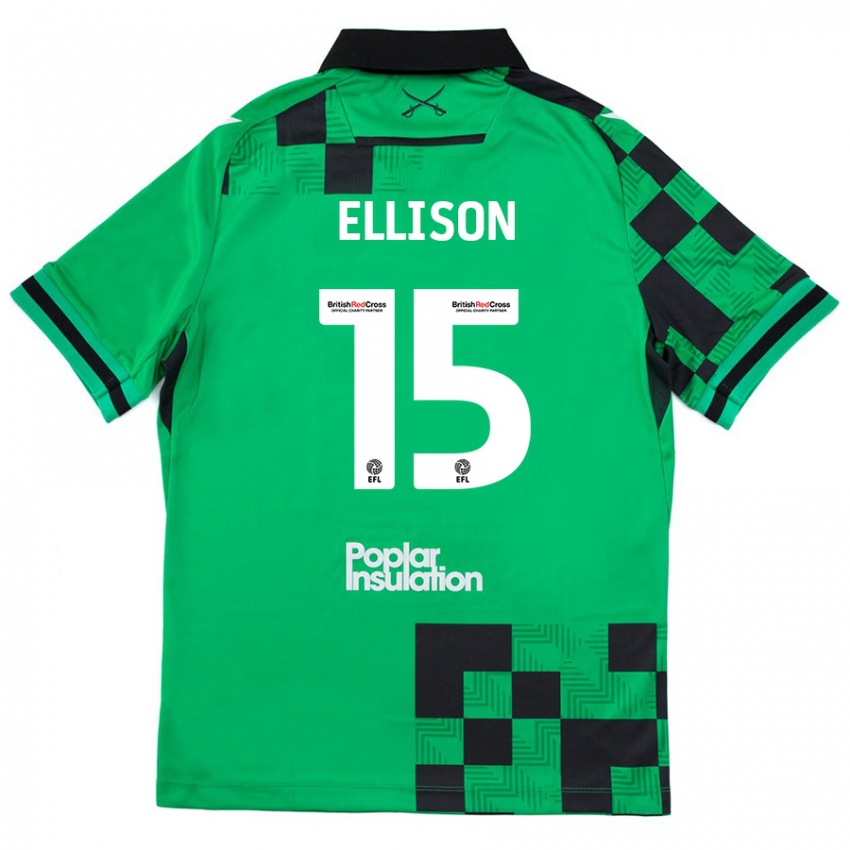 Criança Camisola Dan Ellison #15 Preto Verde Alternativa 2024/25 Camisa