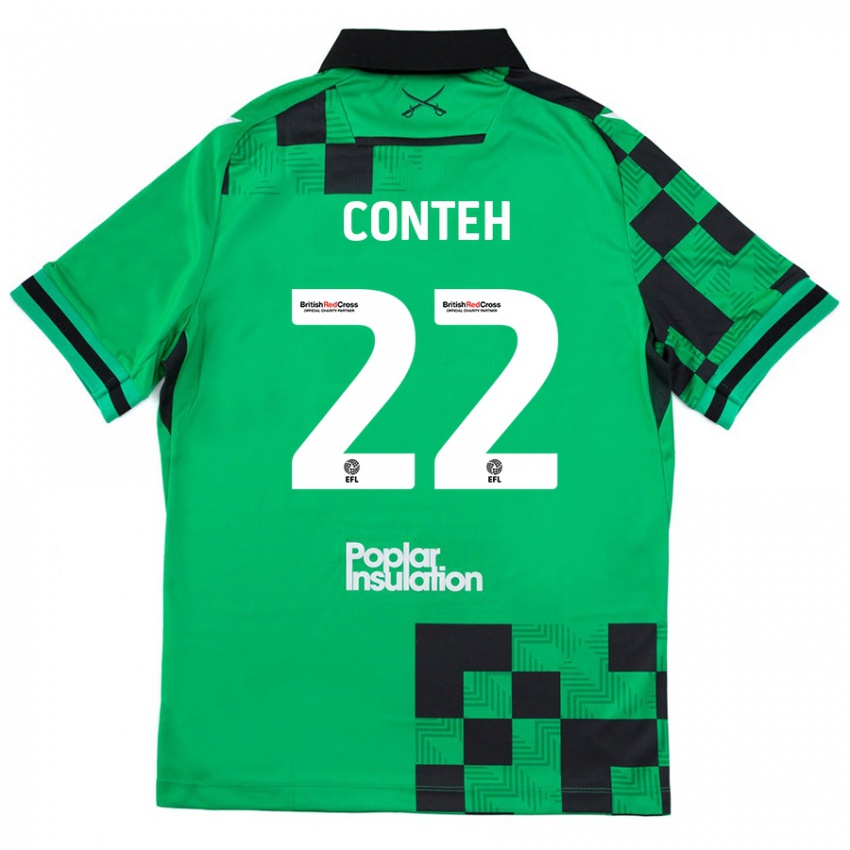 Criança Camisola Kamil Conteh #22 Preto Verde Alternativa 2024/25 Camisa