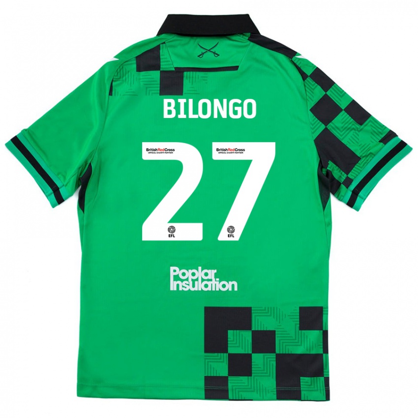 Criança Camisola Bryant Bilongo #27 Preto Verde Alternativa 2024/25 Camisa