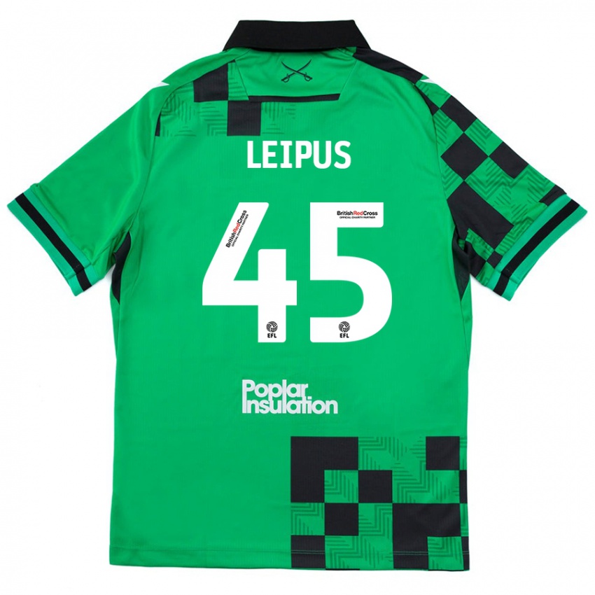 Criança Camisola Brooklyn Leipus #45 Preto Verde Alternativa 2024/25 Camisa