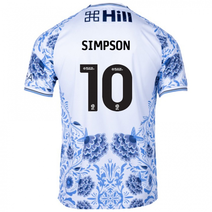 Criança Camisola Harley-Jean Simpson #10 Azul Branco Alternativa 2024/25 Camisa