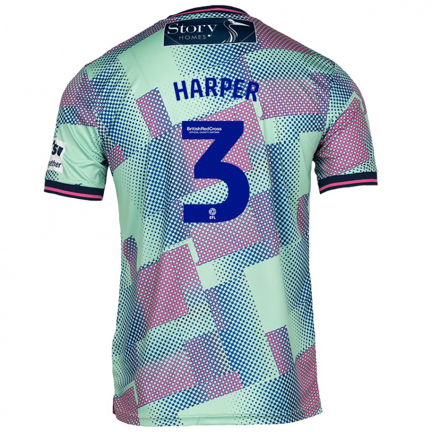 Criança Camisola Cameron Harper #3 Verde Alternativa 2024/25 Camisa