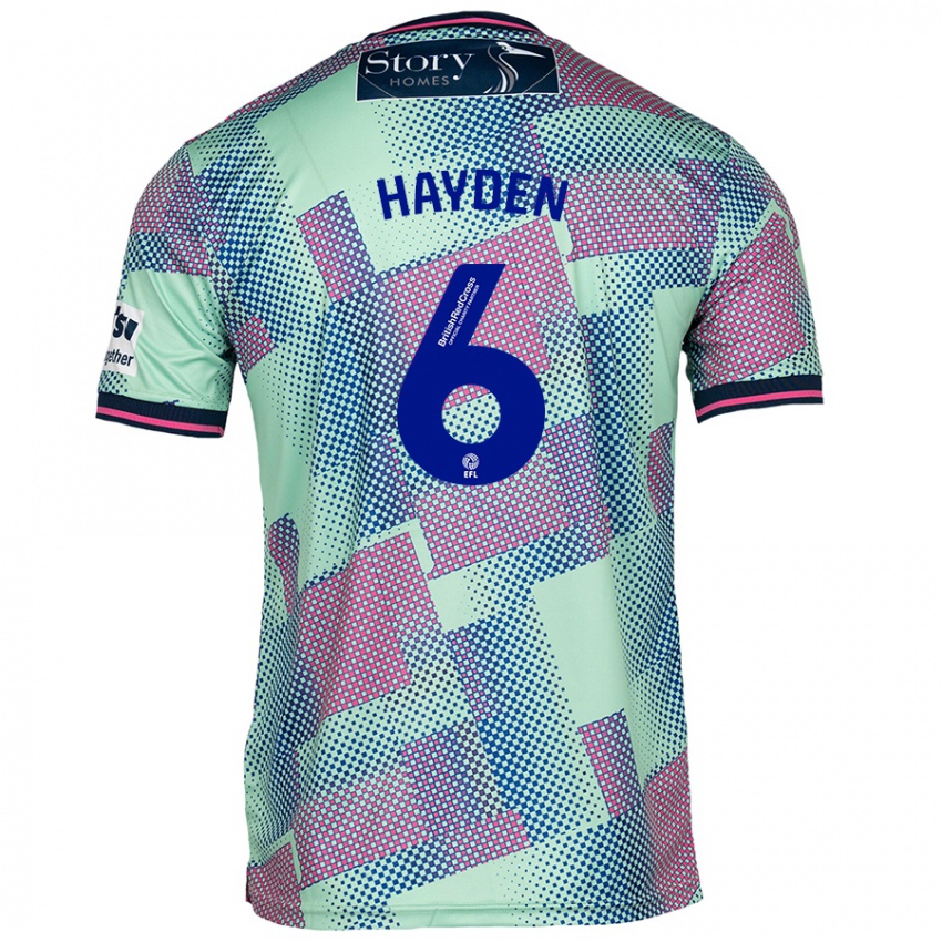 Criança Camisola Aaron Hayden #6 Verde Alternativa 2024/25 Camisa