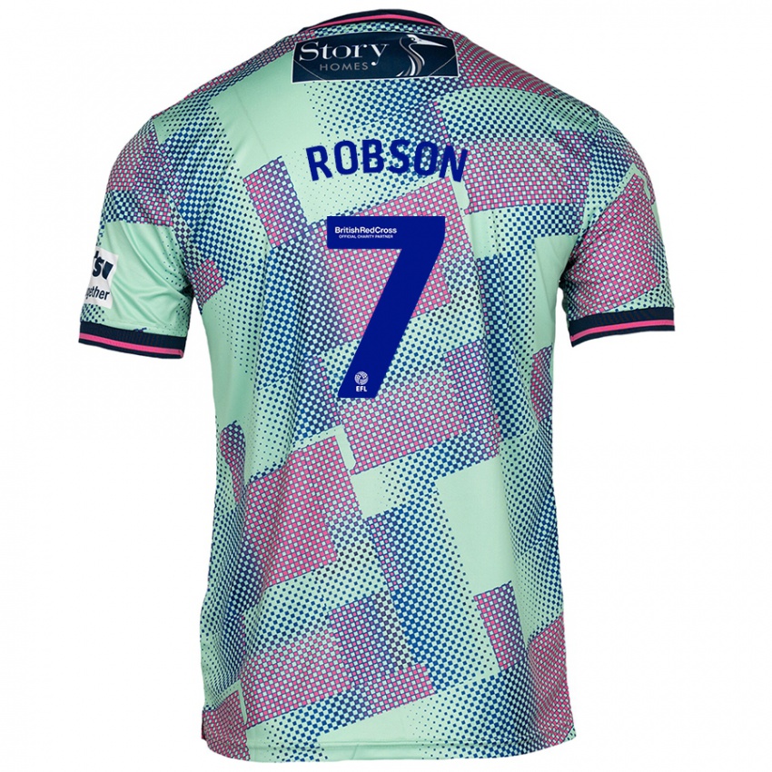 Criança Camisola Ethan Robson #7 Verde Alternativa 2024/25 Camisa