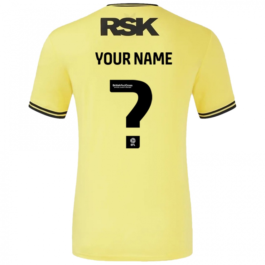 Criança Camisola Seu Nome #0 Amarelo Preto Alternativa 2024/25 Camisa