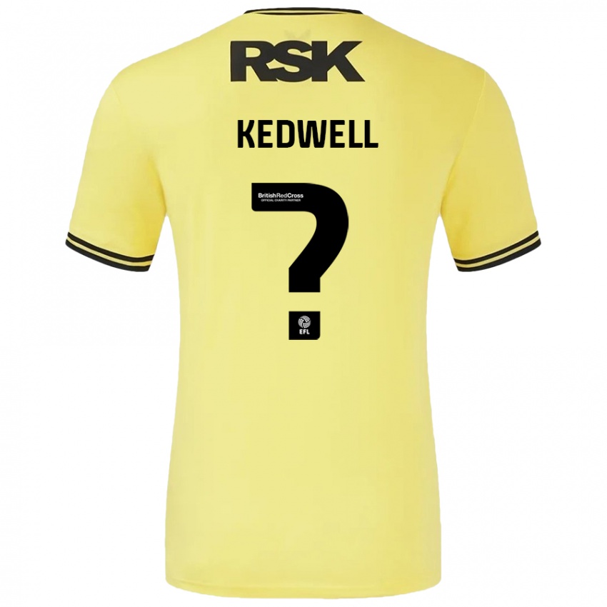 Criança Camisola Harvey Kedwell #0 Amarelo Preto Alternativa 2024/25 Camisa