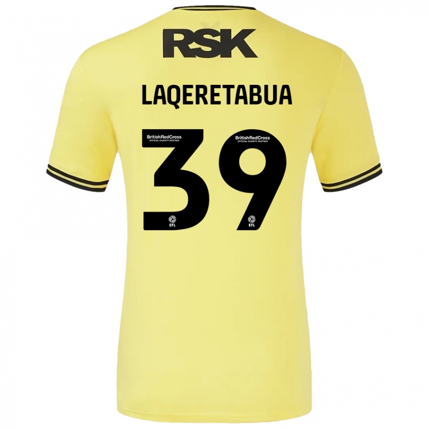 Criança Camisola Josh Laqeretabua #39 Amarelo Preto Alternativa 2024/25 Camisa