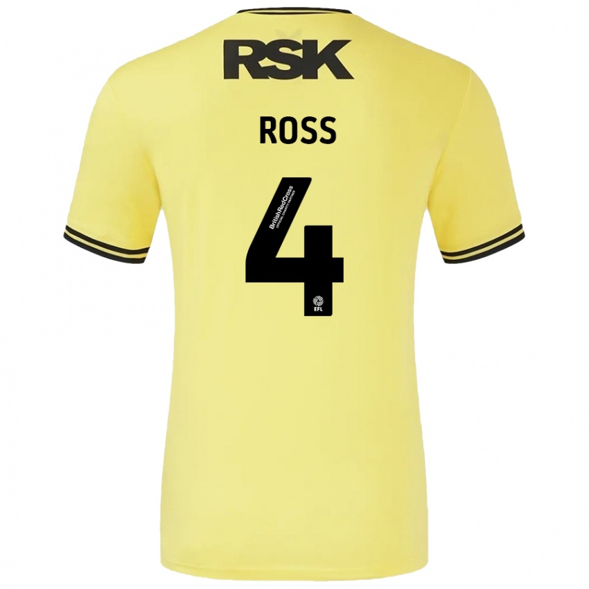 Criança Camisola Mia Ross #4 Amarelo Preto Alternativa 2024/25 Camisa