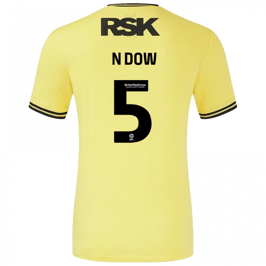 Criança Camisola Elisha N'dow #5 Amarelo Preto Alternativa 2024/25 Camisa