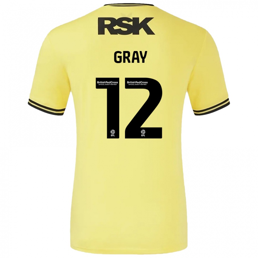 Criança Camisola Jessica Gray #12 Amarelo Preto Alternativa 2024/25 Camisa