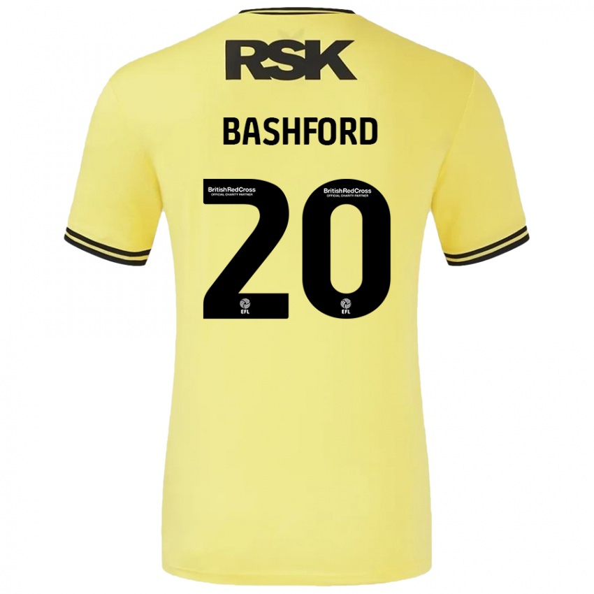 Criança Camisola Mary Bashford #20 Amarelo Preto Alternativa 2024/25 Camisa