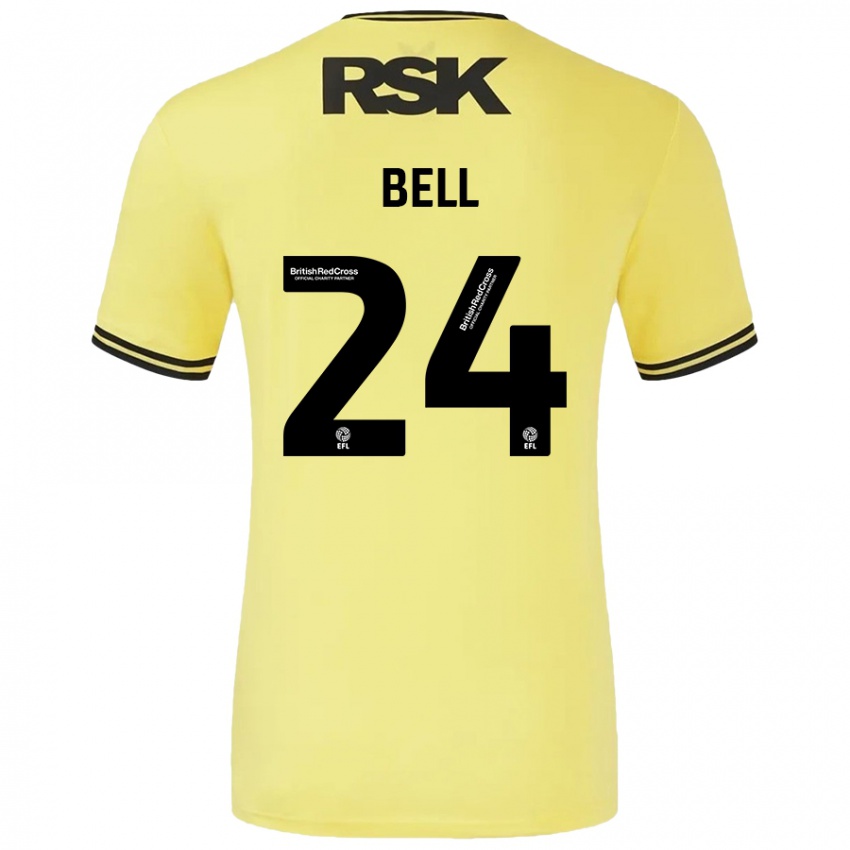 Criança Camisola Taylor Bell #24 Amarelo Preto Alternativa 2024/25 Camisa