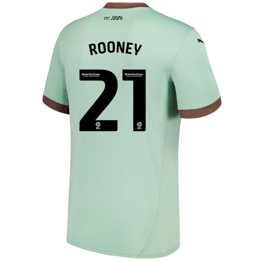 Criança Camisola Jake Rooney #21 Verde Claro Alternativa 2024/25 Camisa