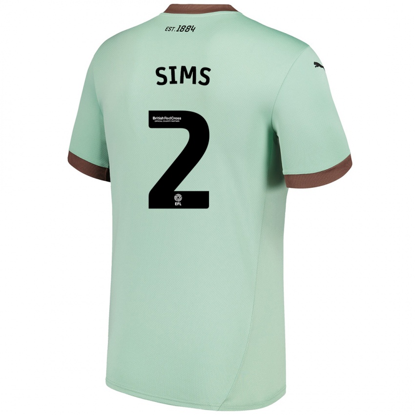 Criança Camisola Amy Sims #2 Verde Claro Alternativa 2024/25 Camisa