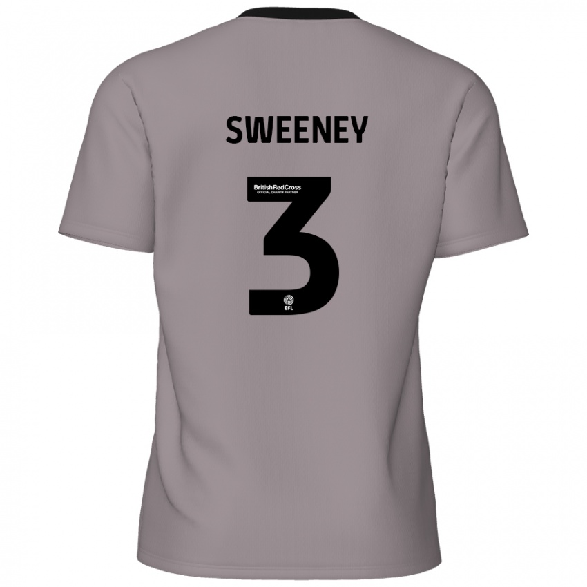 Criança Camisola Jayden Sweeney #3 Cinzento Alternativa 2024/25 Camisa