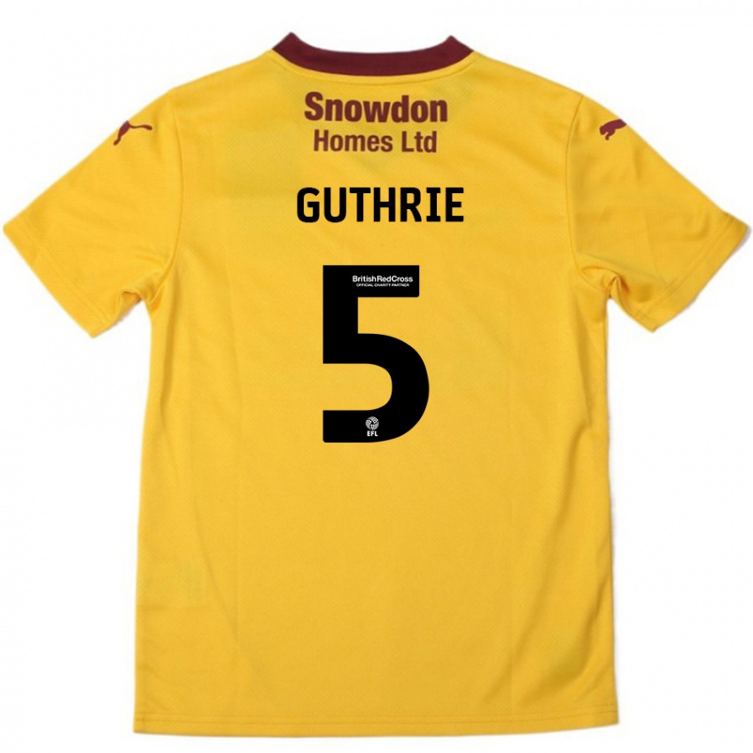 Criança Camisola Jon Guthrie #5 Borgonha Laranja Alternativa 2024/25 Camisa