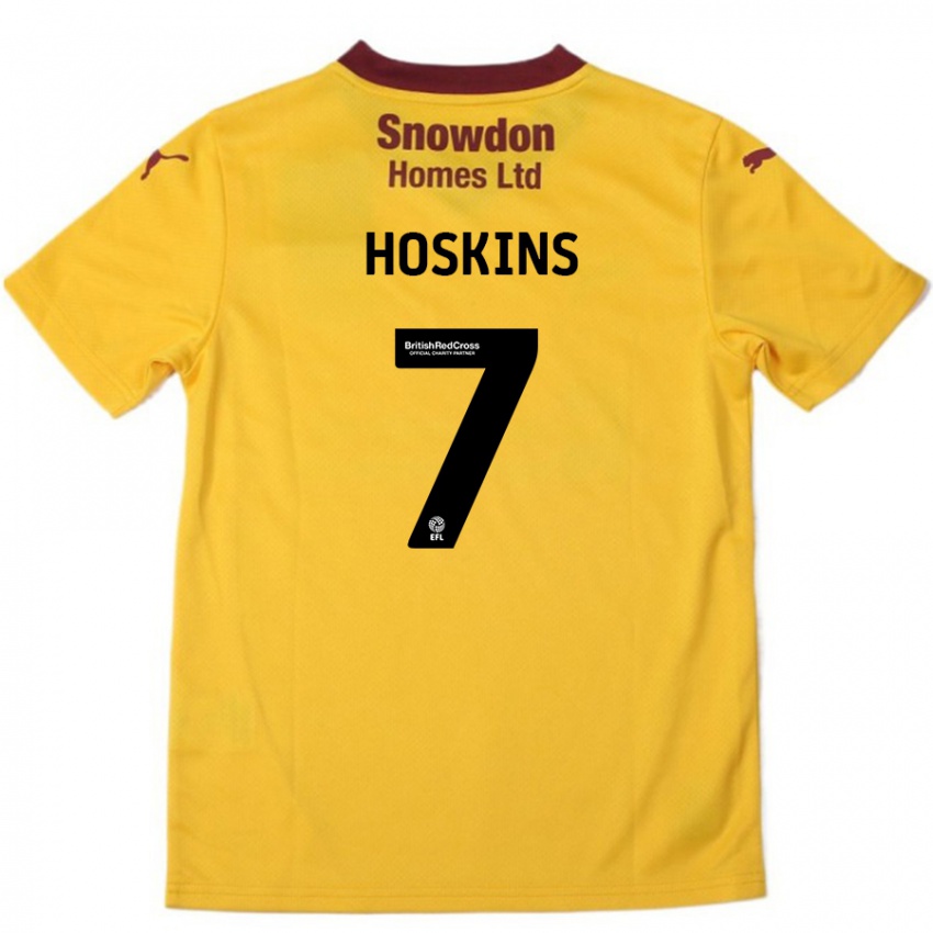 Criança Camisola Sam Hoskins #7 Borgonha Laranja Alternativa 2024/25 Camisa