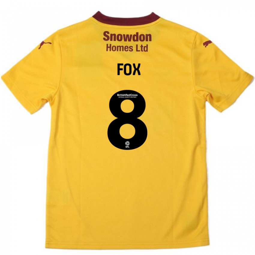 Criança Camisola Ben Fox #8 Borgonha Laranja Alternativa 2024/25 Camisa