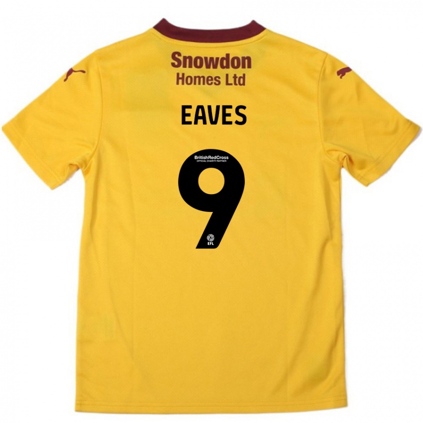 Criança Camisola Tom Eaves #9 Borgonha Laranja Alternativa 2024/25 Camisa