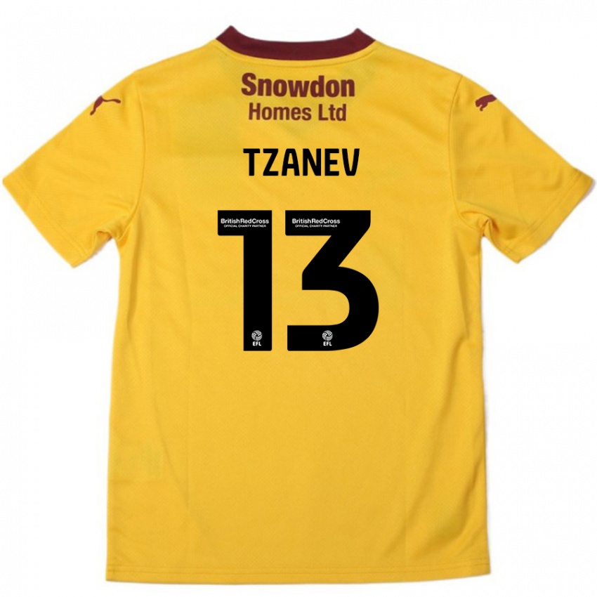 Criança Camisola Nik Tzanev #13 Borgonha Laranja Alternativa 2024/25 Camisa