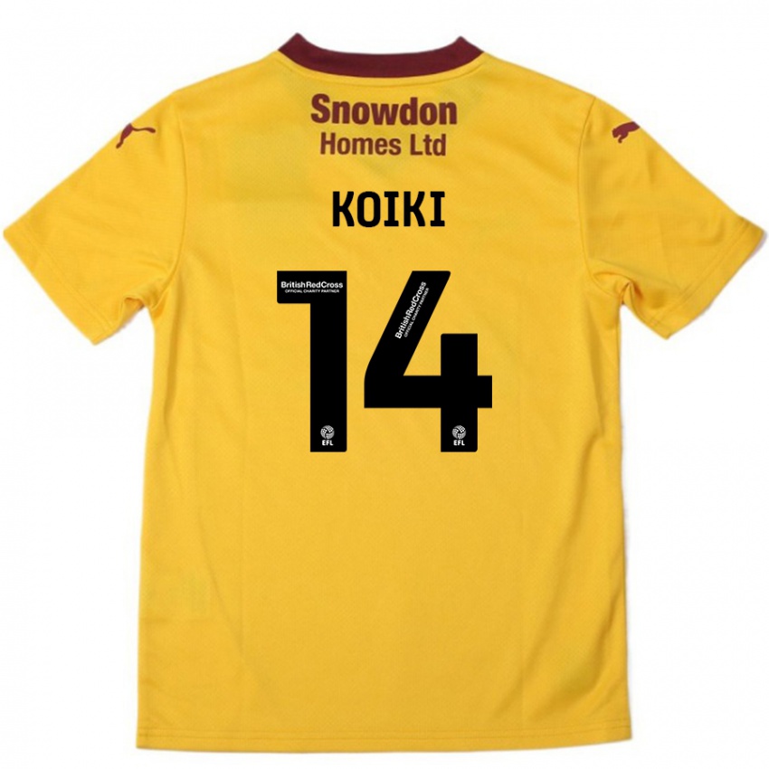 Criança Camisola Ali Koiki #14 Borgonha Laranja Alternativa 2024/25 Camisa