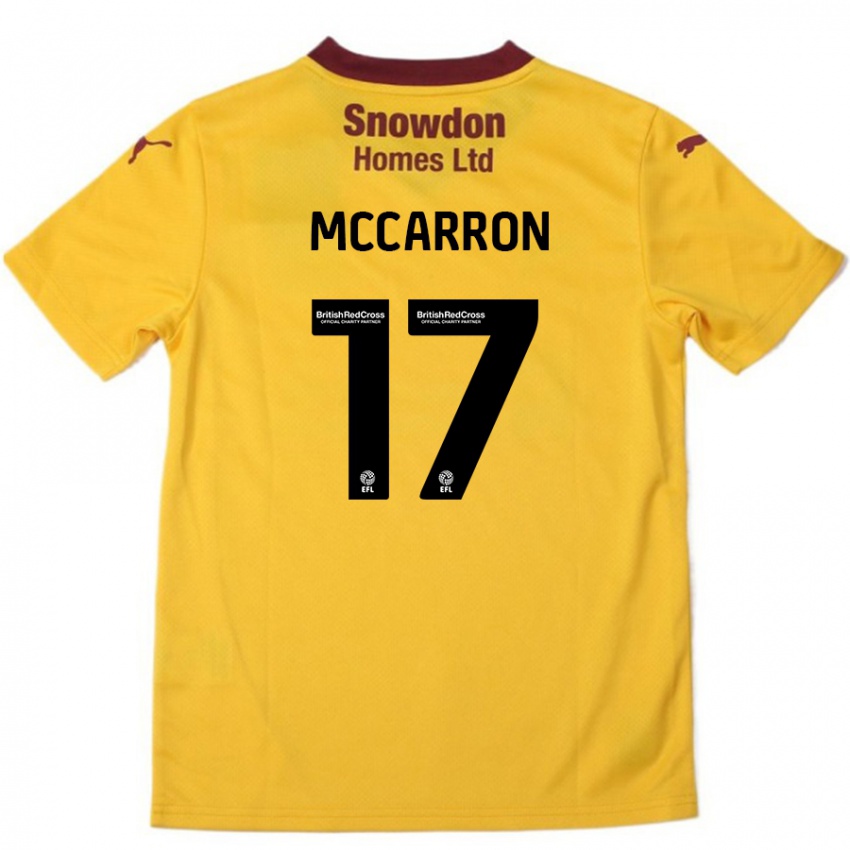 Criança Camisola Liam Mccarron #17 Borgonha Laranja Alternativa 2024/25 Camisa