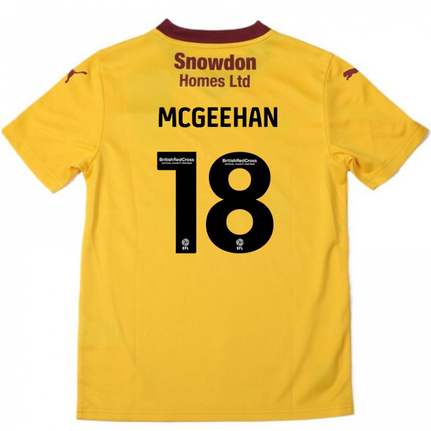 Criança Camisola Cameron Mcgeehan #18 Borgonha Laranja Alternativa 2024/25 Camisa