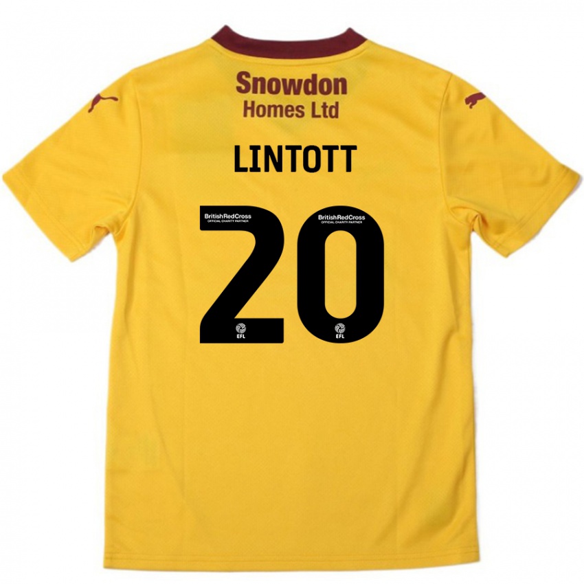 Criança Camisola Harvey Lintott #20 Borgonha Laranja Alternativa 2024/25 Camisa