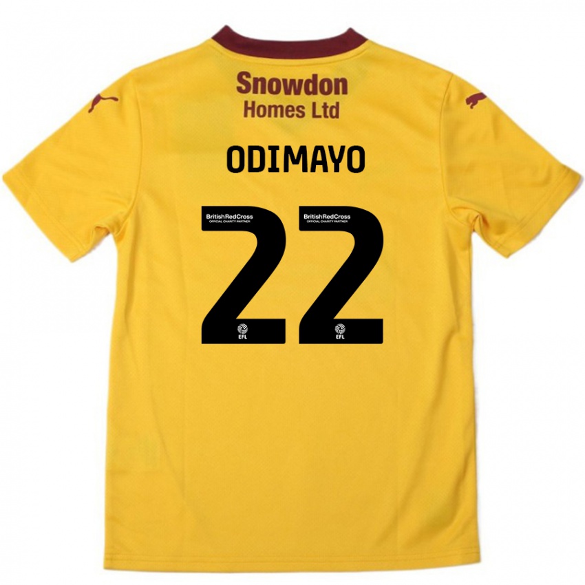 Criança Camisola Akin Odimayo #22 Borgonha Laranja Alternativa 2024/25 Camisa