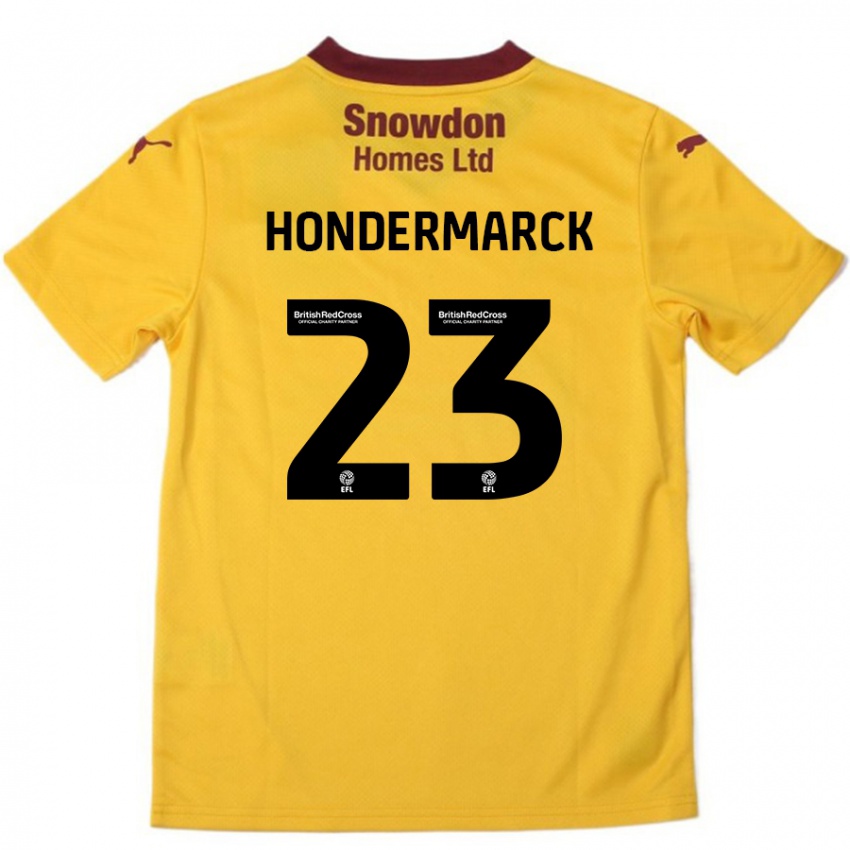 Criança Camisola William Hondermarck #23 Borgonha Laranja Alternativa 2024/25 Camisa