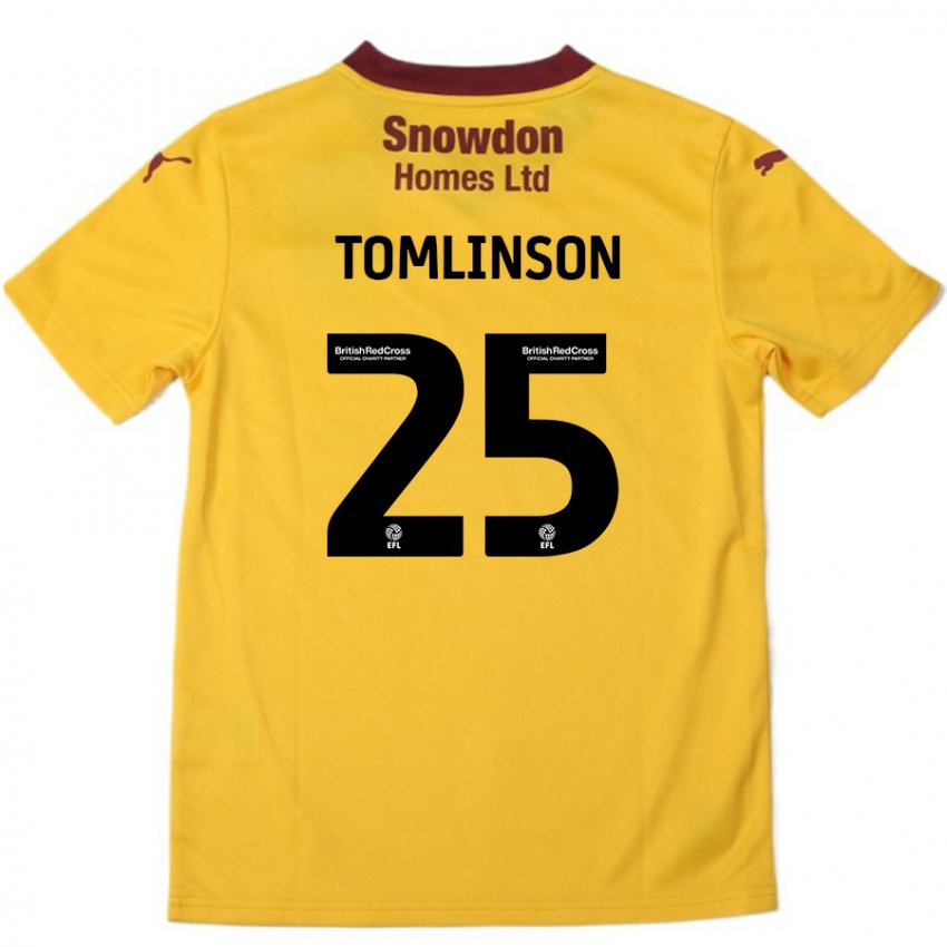 Criança Camisola Josh Tomlinson #25 Borgonha Laranja Alternativa 2024/25 Camisa