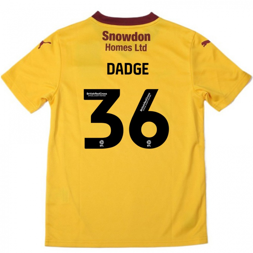 Criança Camisola James Dadge #36 Borgonha Laranja Alternativa 2024/25 Camisa