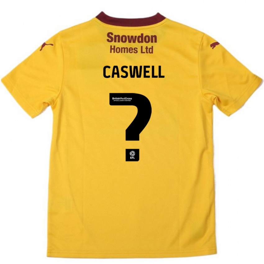 Criança Camisola Jordan Caswell #0 Borgonha Laranja Alternativa 2024/25 Camisa