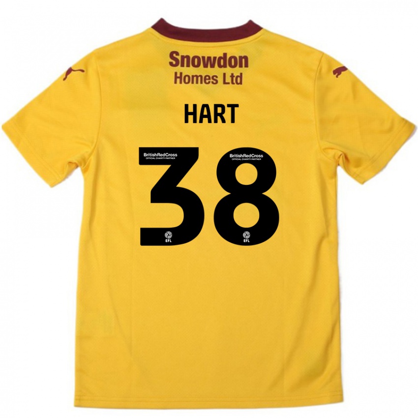 Criança Camisola Jamari Hart #38 Borgonha Laranja Alternativa 2024/25 Camisa