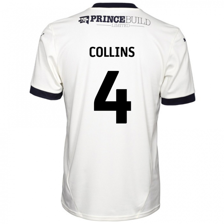 Criança Camisola Archie Collins #4 Fora De Branco Preto Alternativa 2024/25 Camisa