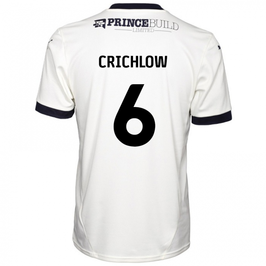 Criança Camisola Romoney Crichlow #6 Fora De Branco Preto Alternativa 2024/25 Camisa